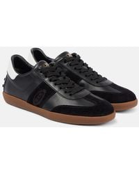 Tod's - Suede And Leather Sneakers - Lyst