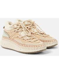 Chloé - Baskets Nama En Daim Et Shearling - Lyst