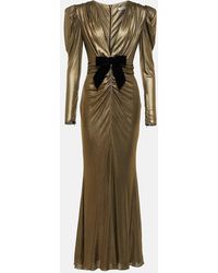 Alessandra Rich - Robe longue metallisee a ornements - Lyst
