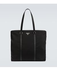 Prada - Re-Nylon Leather-Trimmed Tote Bag - Lyst