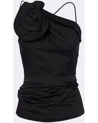 Magda Butrym - Floral-Applique Cotton And Silk Top - Lyst