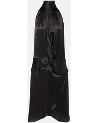 Nina Ricci - Gathered Halterneck Satin Minidress - Lyst