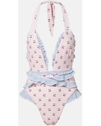 Montce - Tropez Printed Ruffled Swimsuit - Lyst