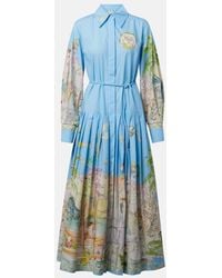 ALÉMAIS - Anouk Printed Cotton Midi Shirt Dress - Lyst