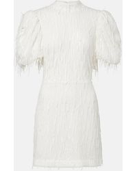ROTATE BIRGER CHRISTENSEN - Vestido Corto De Novia Con Mangas Abullonadas - Lyst