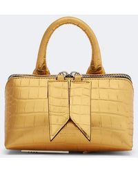 The Attico - Friday Mini Croc-Effect Leather Top-Handle Bag - Lyst