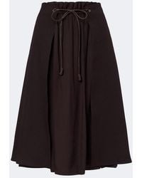 Moncler - Leather-Trimmed Virgin Wool Midi Skirt - Lyst