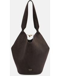 KHAITE - Lotus Mini Suede Tote Bag - Lyst