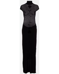 Jean Paul Gaultier - Maxikleid Aus Samt Und Jersey - Lyst