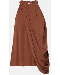 JW Anderson - Top De Crepe Drapeado Con Cuello Halter - Lyst