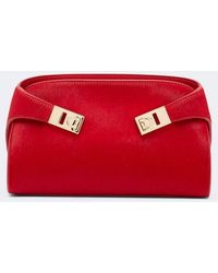Ferragamo - Hug Small Calf Hair Clutch - Lyst