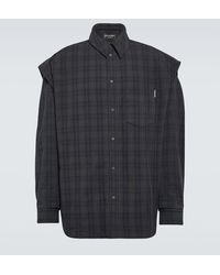 Balenciaga - Camisa de franela de algodon a cuadros - Lyst