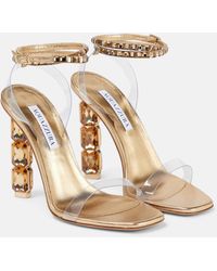 Aquazzura - Aura Plexi 105 Embellished Sandals - Lyst