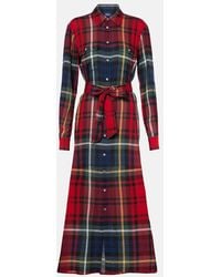 Polo Ralph Lauren - Checked Cotton-Blend Shirt Dress - Lyst