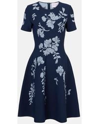 Carolina Herrera - Floral Jacquard Midi Dress - Lyst