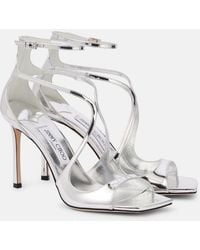 Jimmy Choo - Azia 95 Metallic Leather Sandals - Lyst