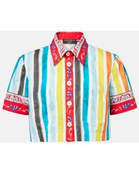 Dolce & Gabbana - Striped Cropped Cotton Top - Lyst
