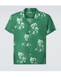 Bode - Hemd Football Silhouette Aus Leinen - Lyst