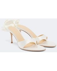 Magda Butrym - Floral-Applique Satin Thong Sandals - Lyst