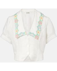 RIXO London - Weite Hose Iveta Aus Einem Leinengemisch - Lyst