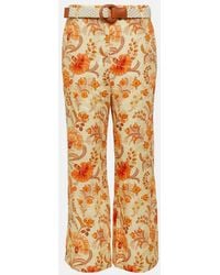 Zimmermann - Junie Floral Cropped Trousers - Lyst