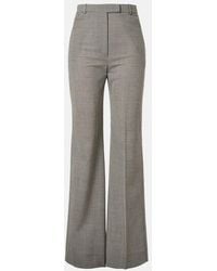 McQueen - Gingham Wool Wide-Leg Pants - Lyst