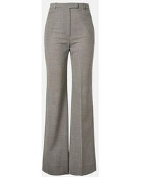 McQueen - Gingham Wool Wide-Leg Pants - Lyst