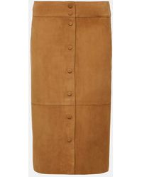 Yves Salomon - High-rise Leather Midi Skirt - Lyst
