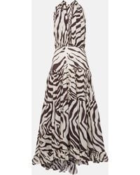 Alexandra Miro - Marie Rose Zebra-print Cotton Maxi Dress - Lyst