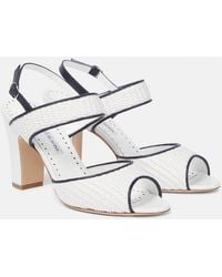 Manolo Blahnik - Khiko 90 Raffia Slingback Sandals - Lyst