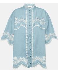 Zimmermann - Junie Embroidered Linen Shirt - Lyst