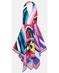 PUCCI - Cigni Halterneck Cotton Midi Dress - Lyst
