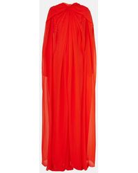 Givenchy - Vestido De Fiesta De Seda Con Capa Adornado - Lyst