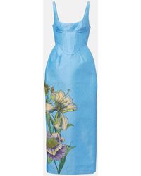 ALÉMAIS - Donata Floral Taffeta Bustier Dress - Lyst