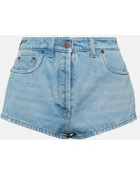Prada - High-Rise Denim Shorts - Lyst