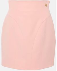Balmain - Minifalda De Crepe De Tiro Alto - Lyst