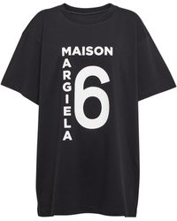 Damen Bekleidung Oberteile T-Shirts MM6 by Maison Martin Margiela Baumwolle T-shirt Aus Baumwolljersey in Grün 