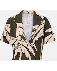 Johanna Ortiz - Cropped Printed Terry Shirt - Lyst