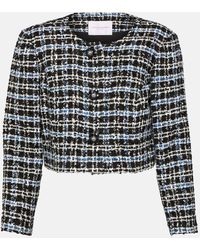 Carolina Herrera - Cropped Tweed Jacket - Lyst
