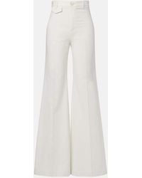 Chloé - High-Rise-Schlaghose Aus Baumwoll-Canvas - Lyst