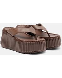 Chloé - Nama Leather Platform Thong Sandals - Lyst