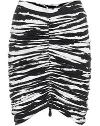 Burberry Watercolour Print Ruched Skirt - Black