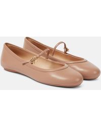 Gianvito Rossi - Carla Leather Ballet Flats - Lyst