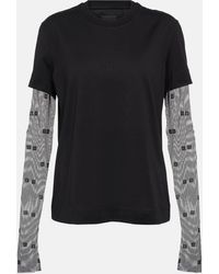 Givenchy - 4g Tulle-trimmed Cotton Jersey T-shirt - Lyst