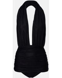 Adriana Degreas - Draped Halterneck Swimsuit - Lyst