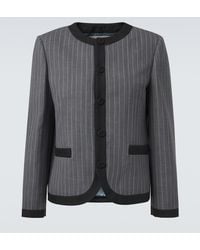 Valentino - Pinstripe Virgin Wool Jacket - Lyst
