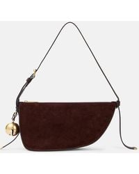 Burberry - Schultertasche Shield Small aus Veloursleder - Lyst