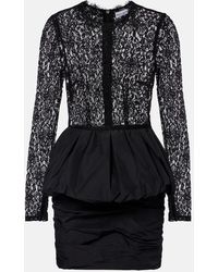 Rebecca Vallance - Dixie Peplum Lace And Taffeta Minidress - Lyst