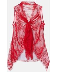 JACQUES WEI - Top De Encaje Con Seda - Lyst