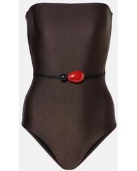 Adriana Degreas - Embellished Bandeau Swimsuit - Lyst